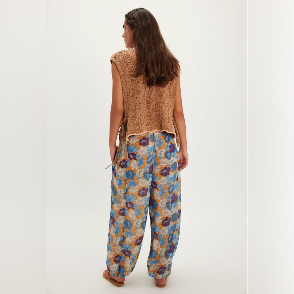 NWT Free People Misty Printed Bubble Pant ~Blue Combo~ - Picture 2 of 3